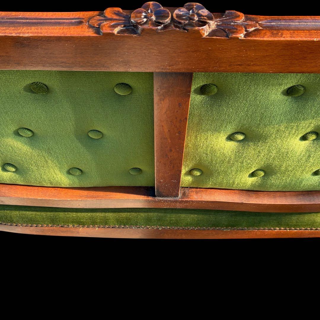 ❗️専用❣️美品】猫足　アンティークソファ　マホガニー　サロンチェア　グリーン