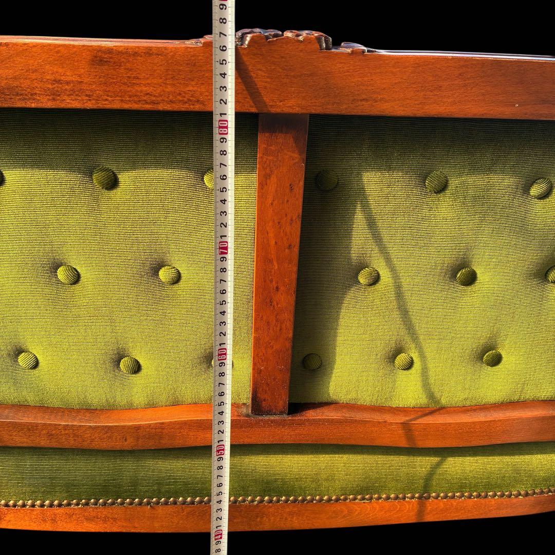 ❗️専用❣️美品】猫足　アンティークソファ　マホガニー　サロンチェア　グリーン