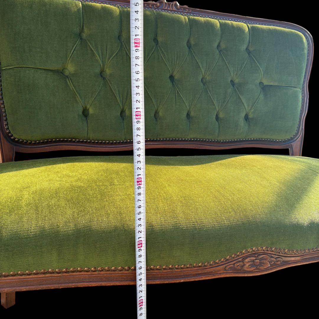 ❗️専用❣️美品】猫足　アンティークソファ　マホガニー　サロンチェア　グリーン