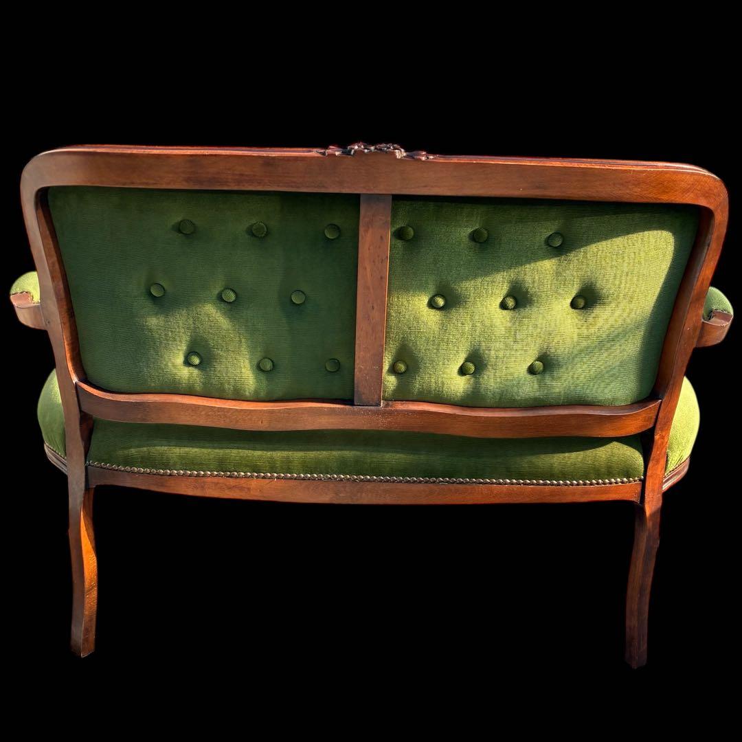 ❗️専用❣️美品】猫足　アンティークソファ　マホガニー　サロンチェア　グリーン