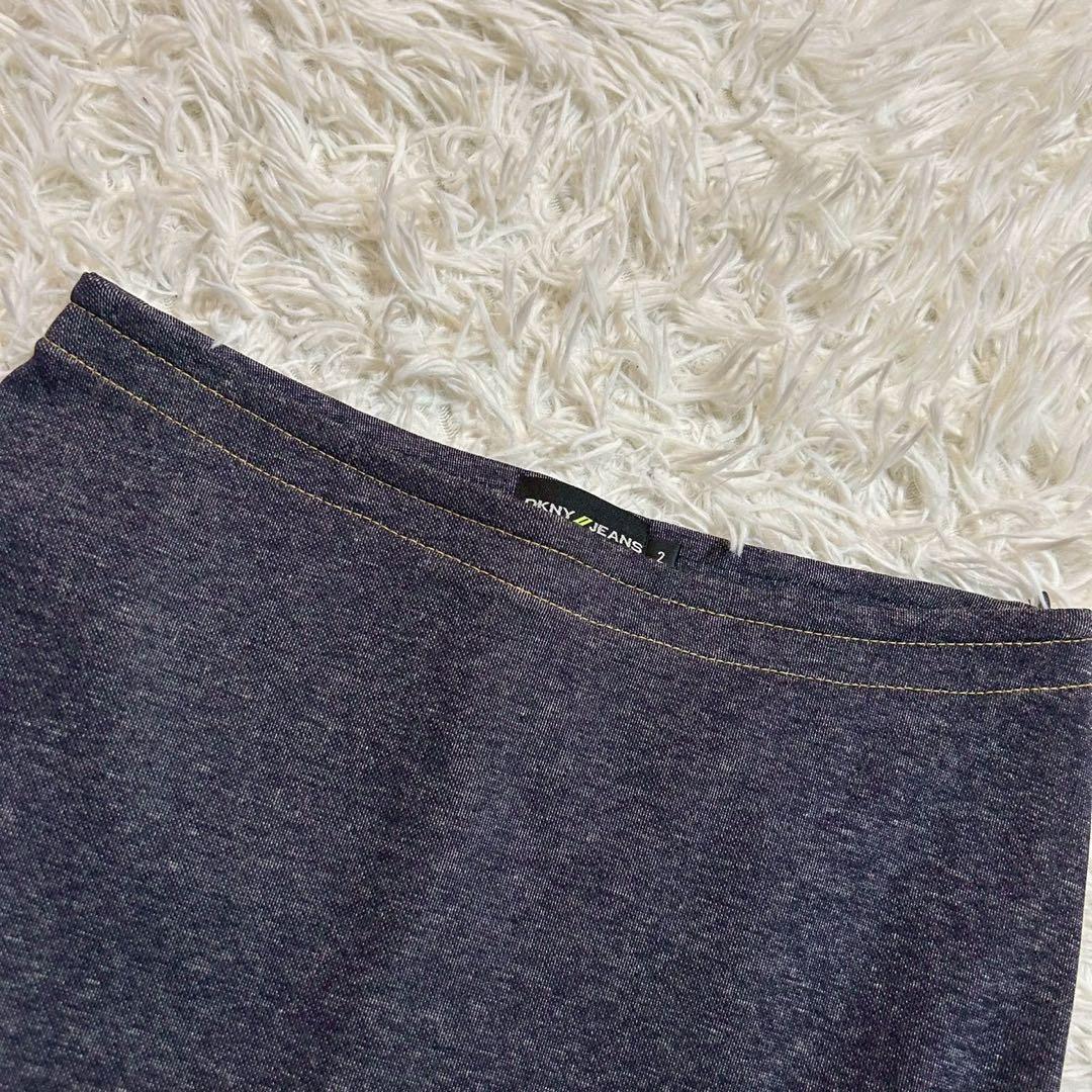 《良品》 DKNY 裾フリルスカート ブルー 2 可愛い オシャレ キレイめ