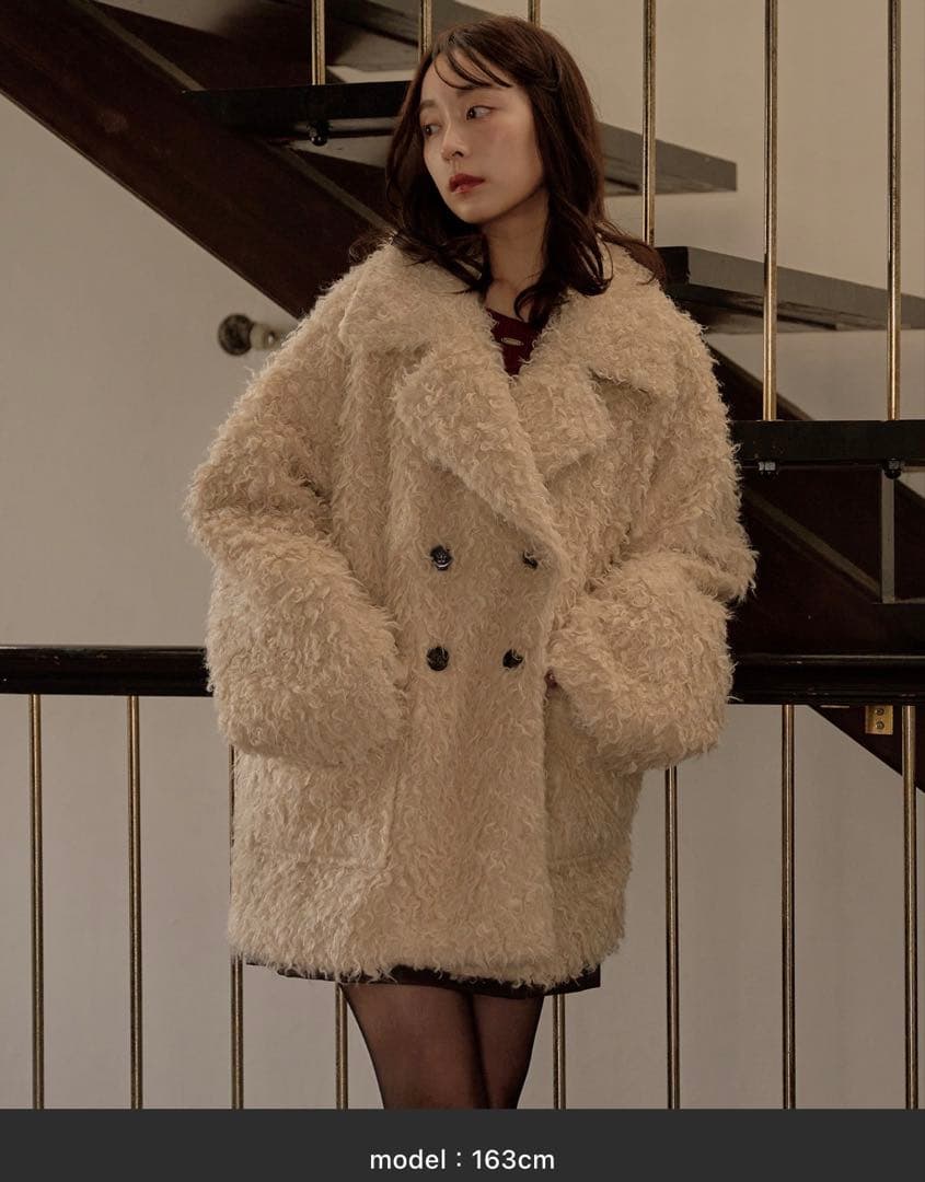 mideal プードルミドルコート アイボリー クリーニング済