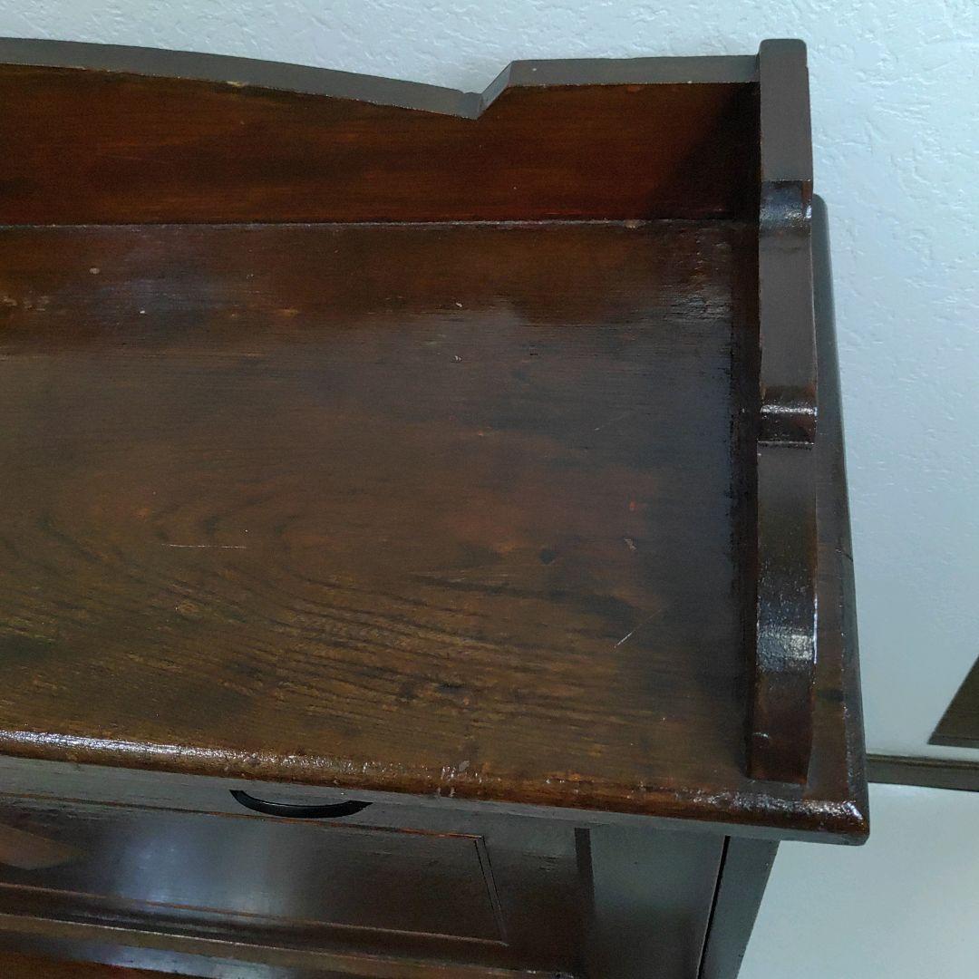 簿記机 レトロモダン 和製ライティングビューロー 収納デスク キャビネット