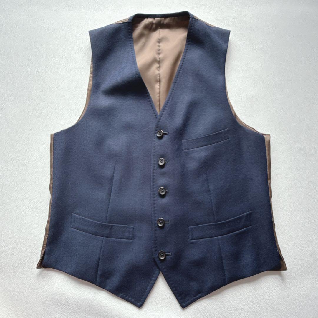 【極美品】スーツセレクト アルフレッドブラウン スーツ ３点セットアップ