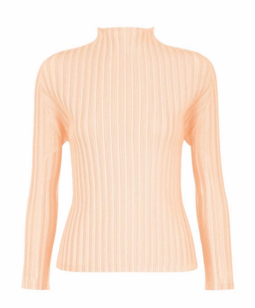 プリーツプリーズイッセイミヤケ　リブハイネック長袖シャツPP23FK352