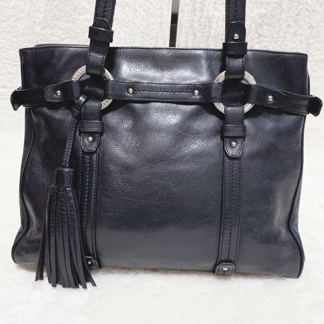 BALLY バリー トートバッグ レザー ブラック ビジネス A4 リング