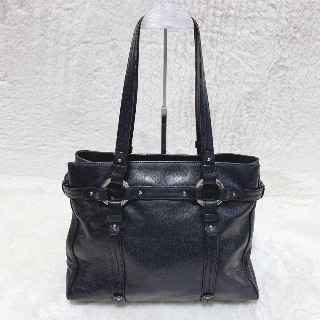 BALLY バリー トートバッグ レザー ブラック ビジネス A4 リング