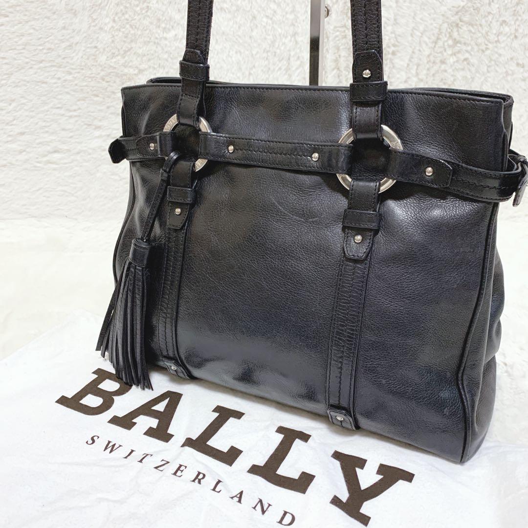 BALLY バリー トートバッグ レザー ブラック ビジネス A4 リング