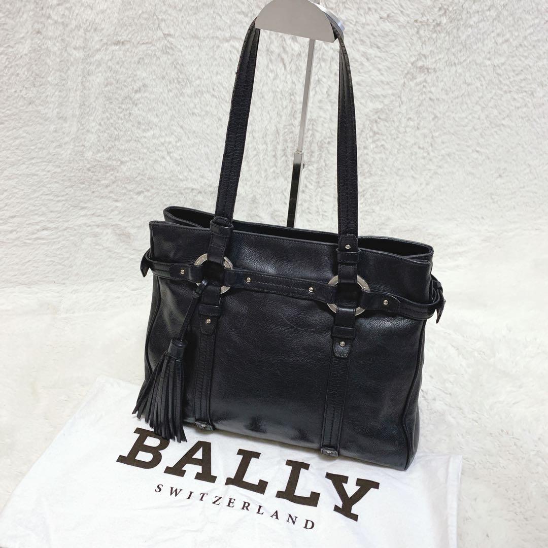 BALLY バリー トートバッグ レザー ブラック ビジネス A4 リング