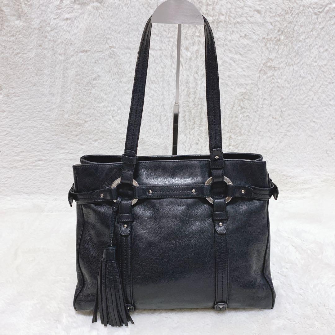 BALLY バリー トートバッグ レザー ブラック ビジネス A4 リング