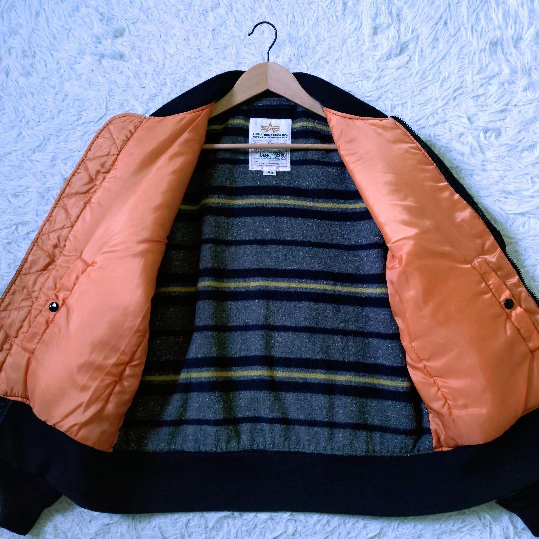 ALPHA × Lee　フライトジャケット　MA-1　デニム切替　L　黒　Y2K