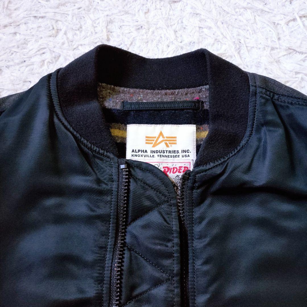 ALPHA × Lee　フライトジャケット　MA-1　デニム切替　L　黒　Y2K