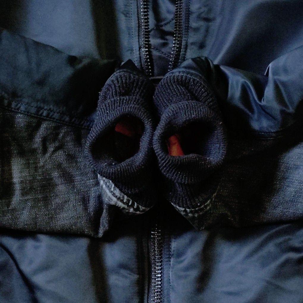 ALPHA × Lee　フライトジャケット　MA-1　デニム切替　L　黒　Y2K