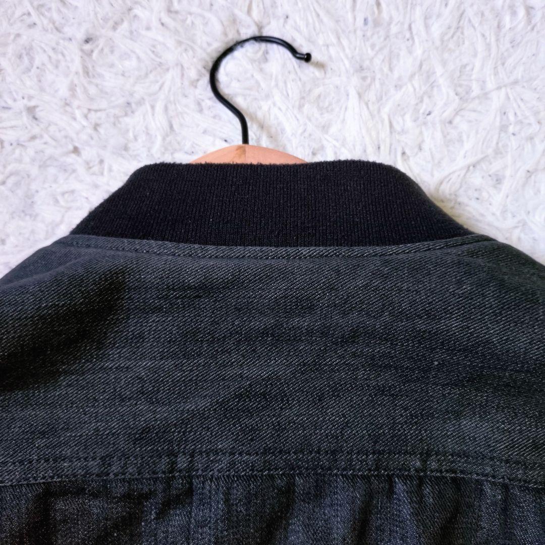 ALPHA × Lee　フライトジャケット　MA-1　デニム切替　L　黒　Y2K