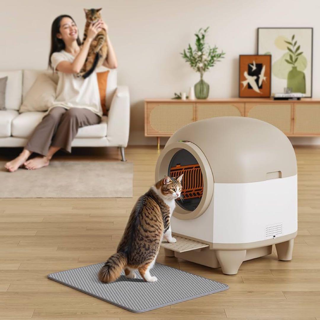 猫 自動トイレ オシッコが漏れない スマホ遠隔管理 センサー付き 80L 大容量