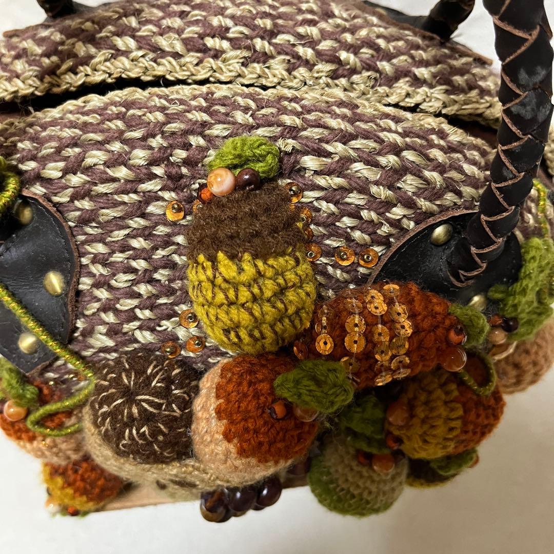 ミクサージュ mixage カゴバッグ 木の実 キラキラ ビジュー 個性的