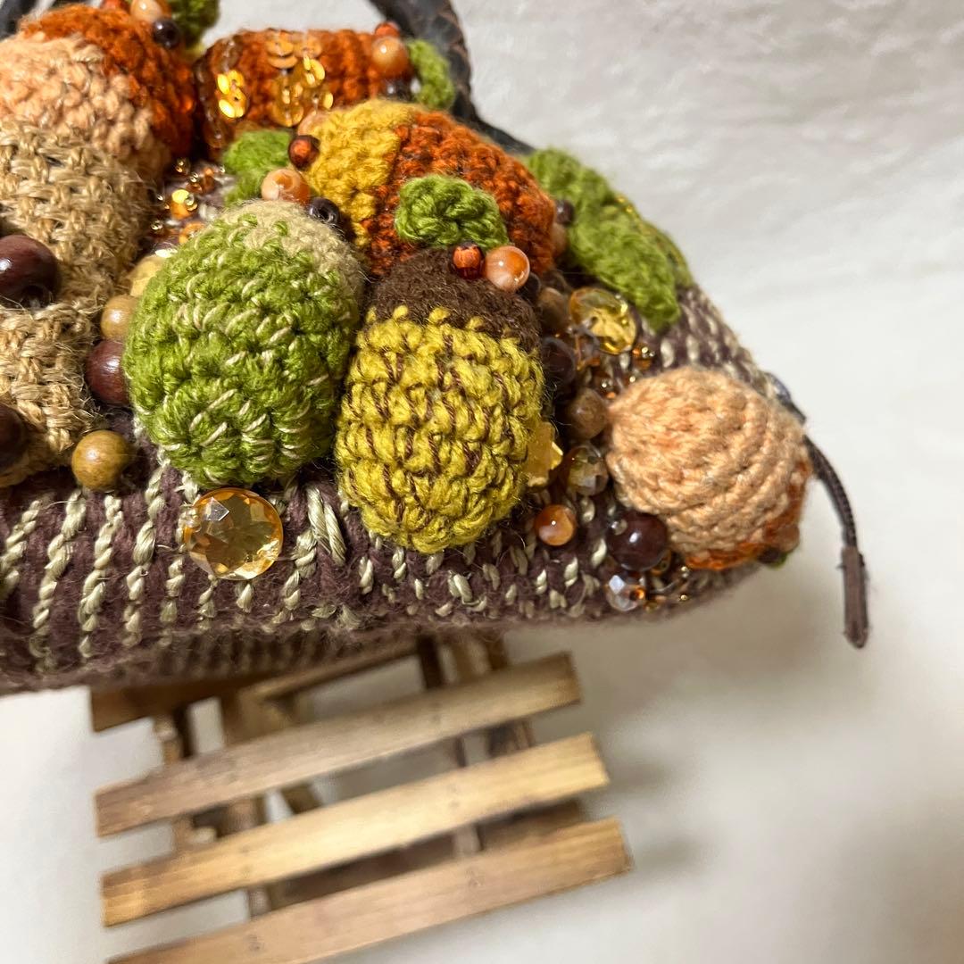 ミクサージュ mixage カゴバッグ 木の実 キラキラ ビジュー 個性的