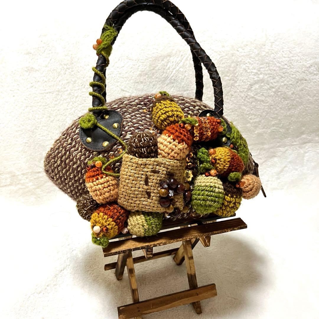 ミクサージュ mixage カゴバッグ 木の実 キラキラ ビジュー 個性的