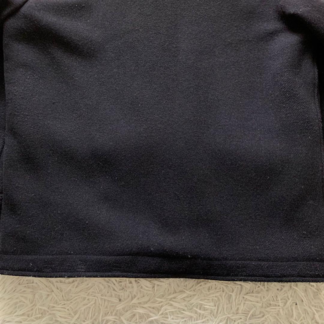 美品■schott ランチコート くるみボタン ネイビー 38