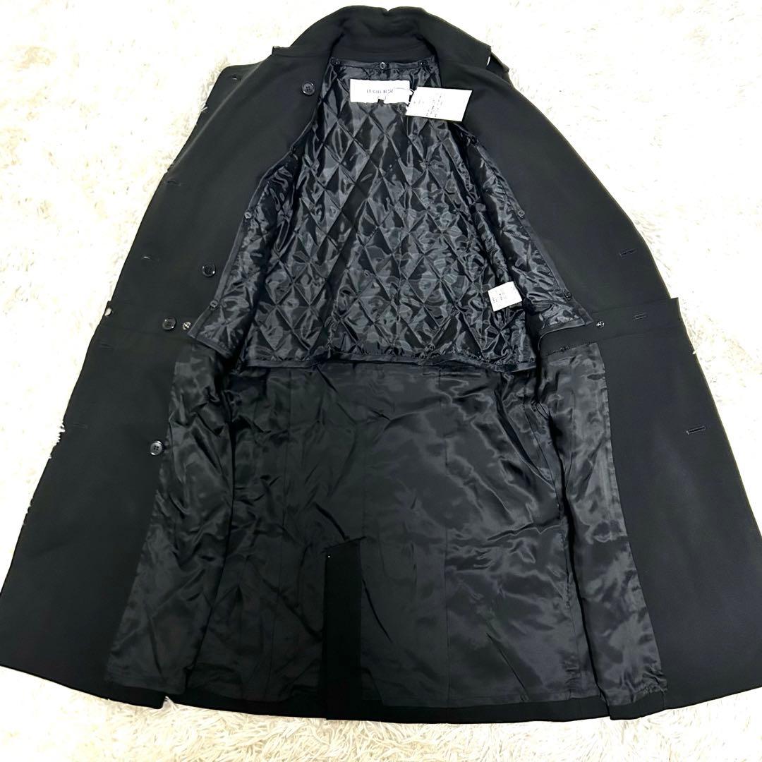 新品未使用タグ付き　ルシェルブルー　ダブルトレンチコート　黒　ライナー付き　40