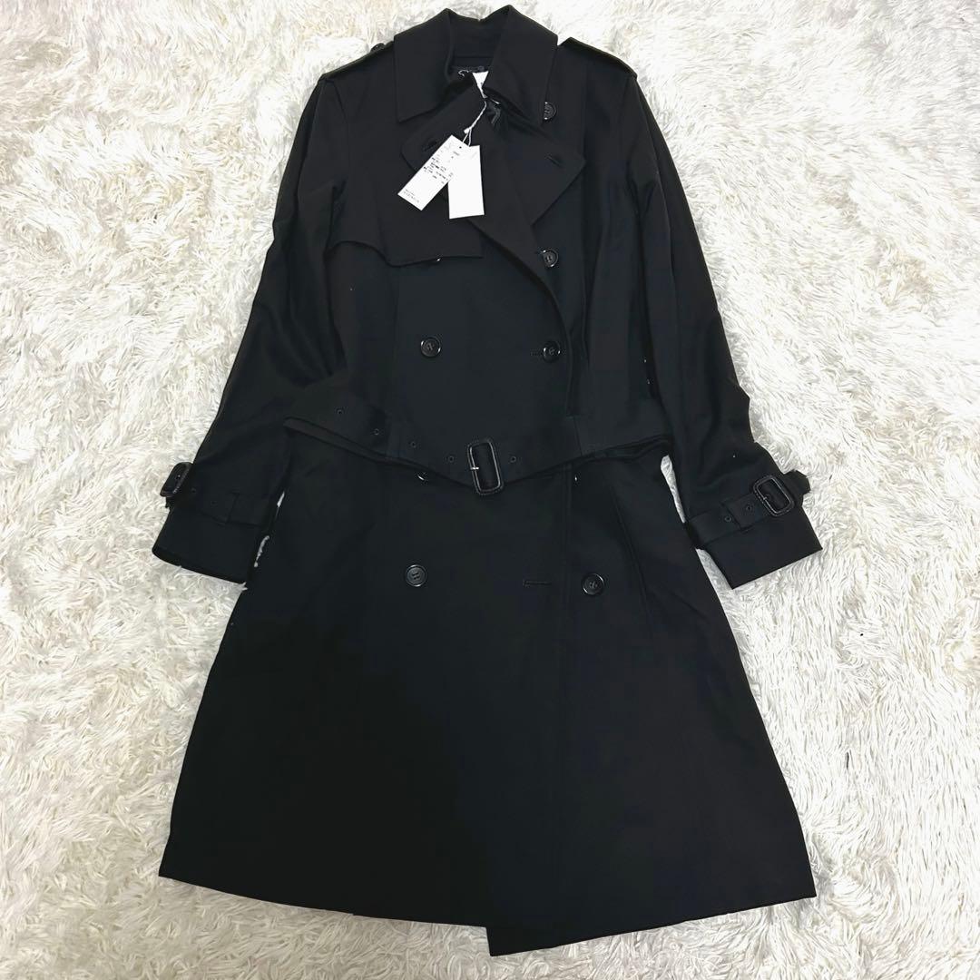 新品未使用タグ付き　ルシェルブルー　ダブルトレンチコート　黒　ライナー付き　40
