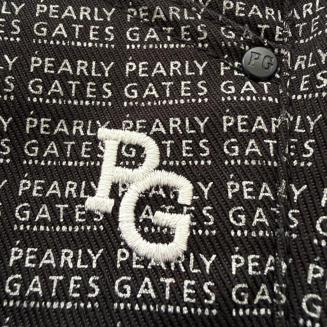 美品　パーリーゲイツ　パンツ　総柄　黒　白　M〜L相当　コットン素材　4 ゴルフ