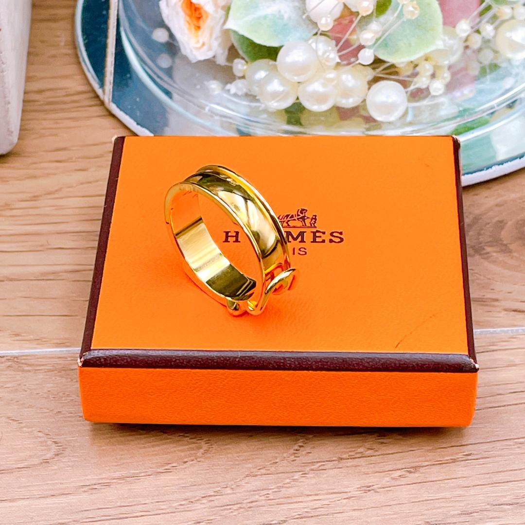 ◇エルメス◇ サンチュール スカーフリング ベルトモチーフ ゴールド ブランド