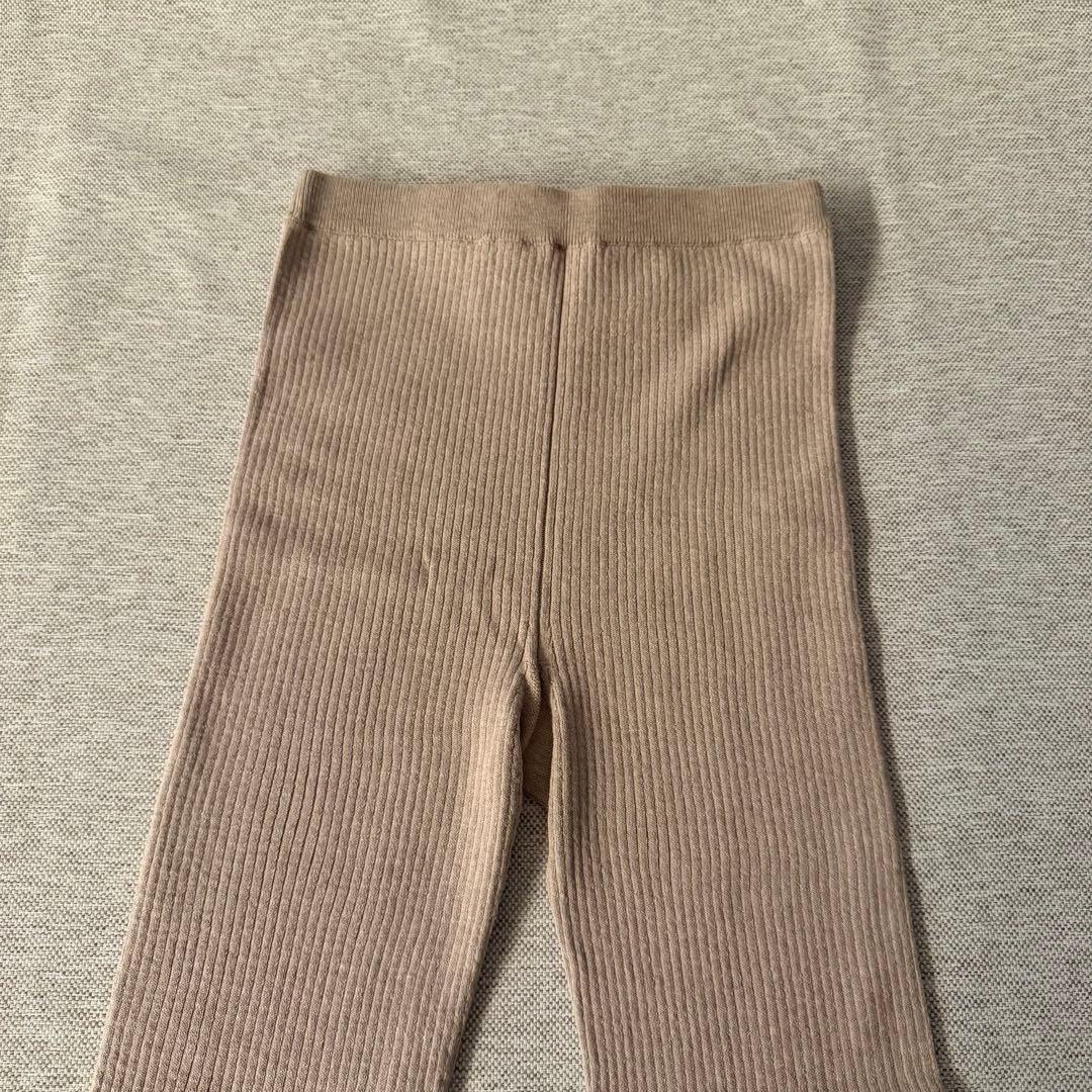 Drawer ドゥロワー　リブ編みレギンス　ベージュ　フリーサイズ