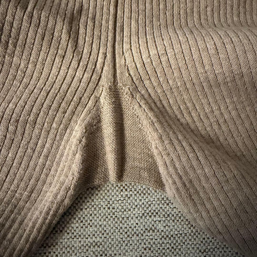 Drawer ドゥロワー　リブ編みレギンス　ベージュ　フリーサイズ