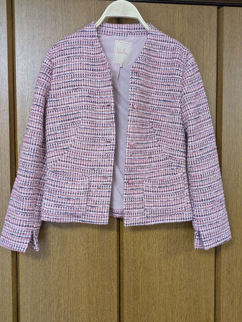 Sybilla ニーブツイードノーカラージャケット