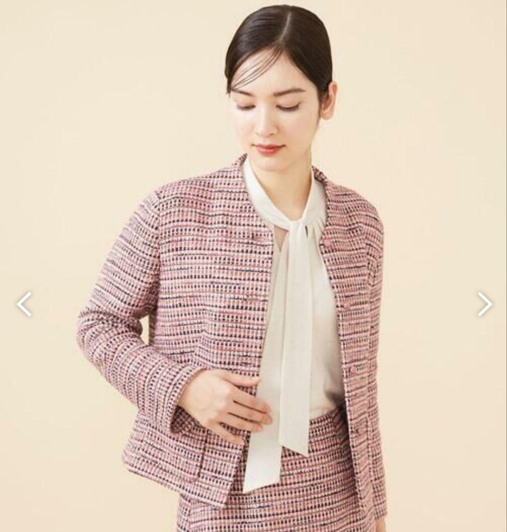 Sybilla ニーブツイードノーカラージャケット