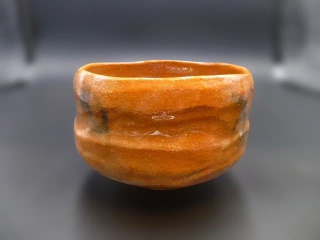 楽吉左衛門　十一代　慶入　赤茶碗／共箱／銘「千種」／裏千家十四代　淡々斎極め箱