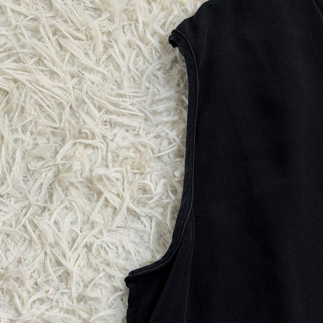 16255✨ザ ロウ シルクノースリーブ チュニック 黒 ブラック M