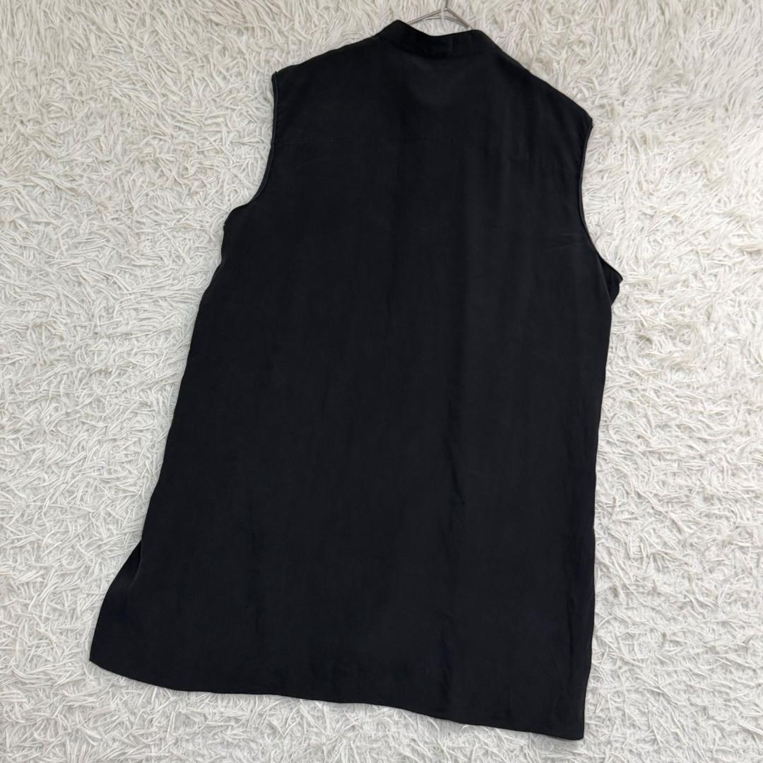 16255✨ザ ロウ シルクノースリーブ チュニック 黒 ブラック M