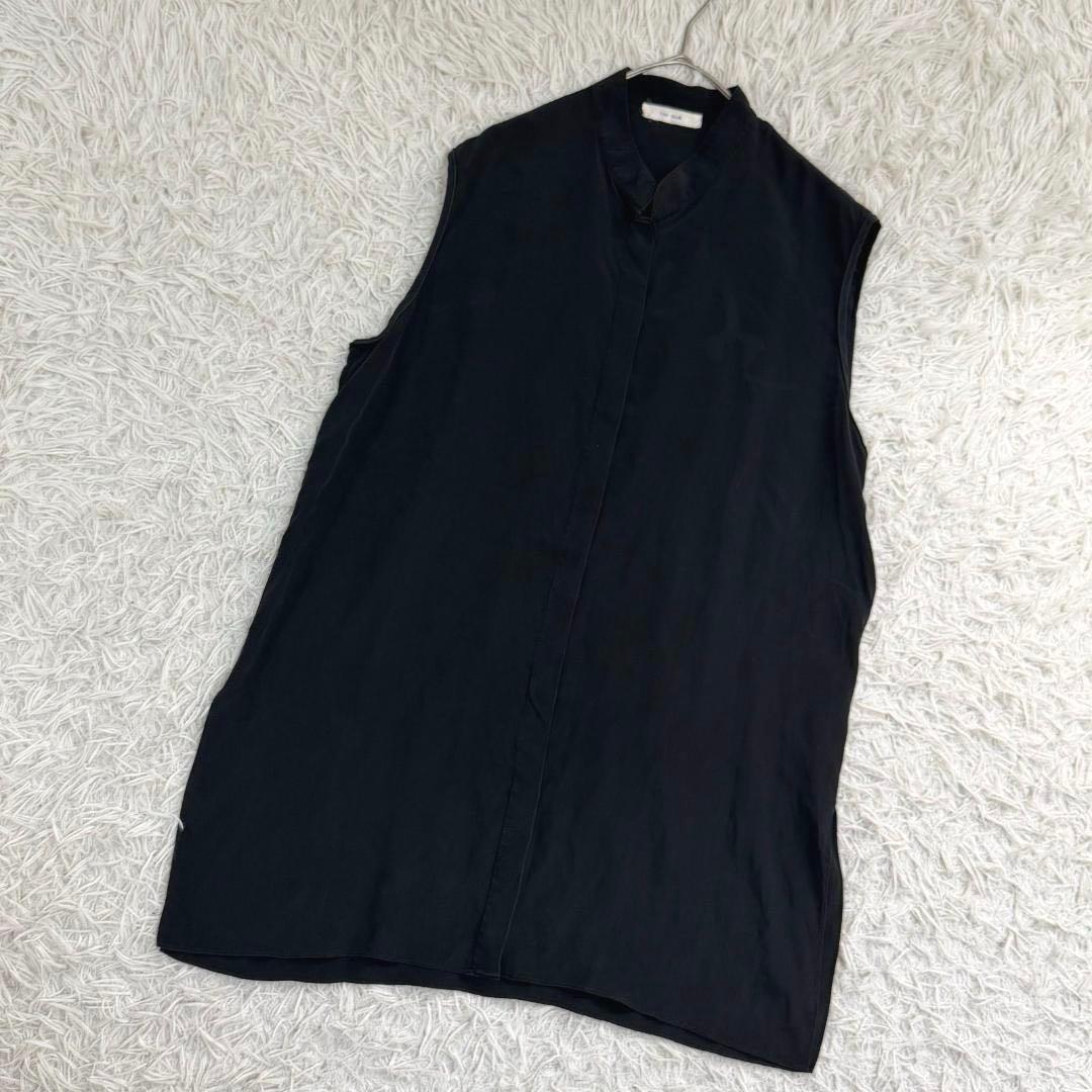 16255✨ザ ロウ シルクノースリーブ チュニック 黒 ブラック M