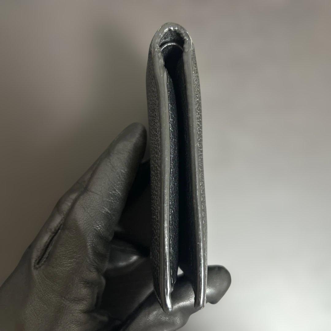 グッチ 二つ折り財布 シェリーライン レザー ブラック