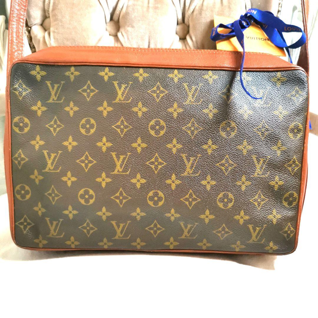 【美品】ルイヴィトンモノグラム斜めがけショルダーバッグサックバンドリエール35