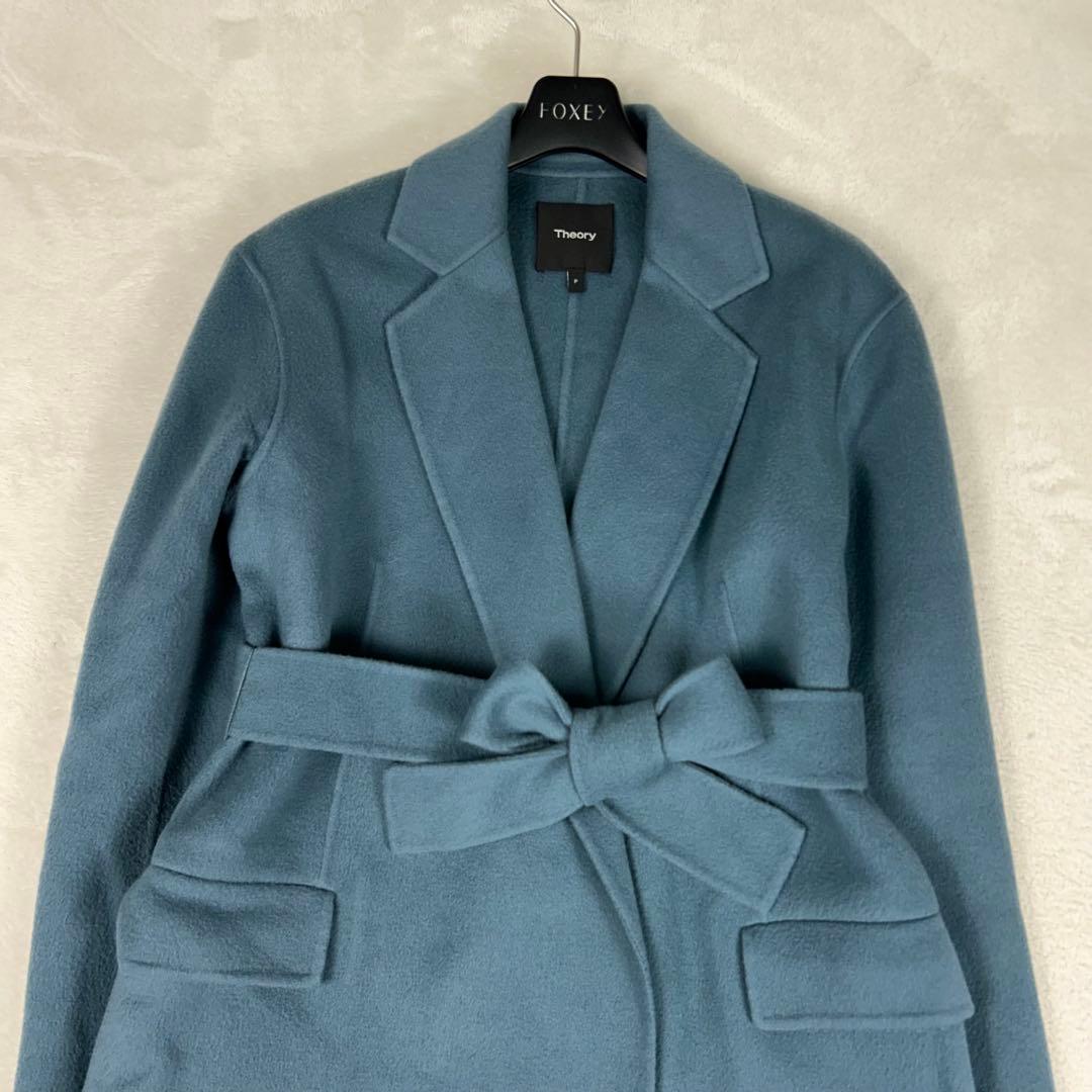 美品♡Theory カシミヤ混ベルテッドコート 現行 ベルト ロング LUXE