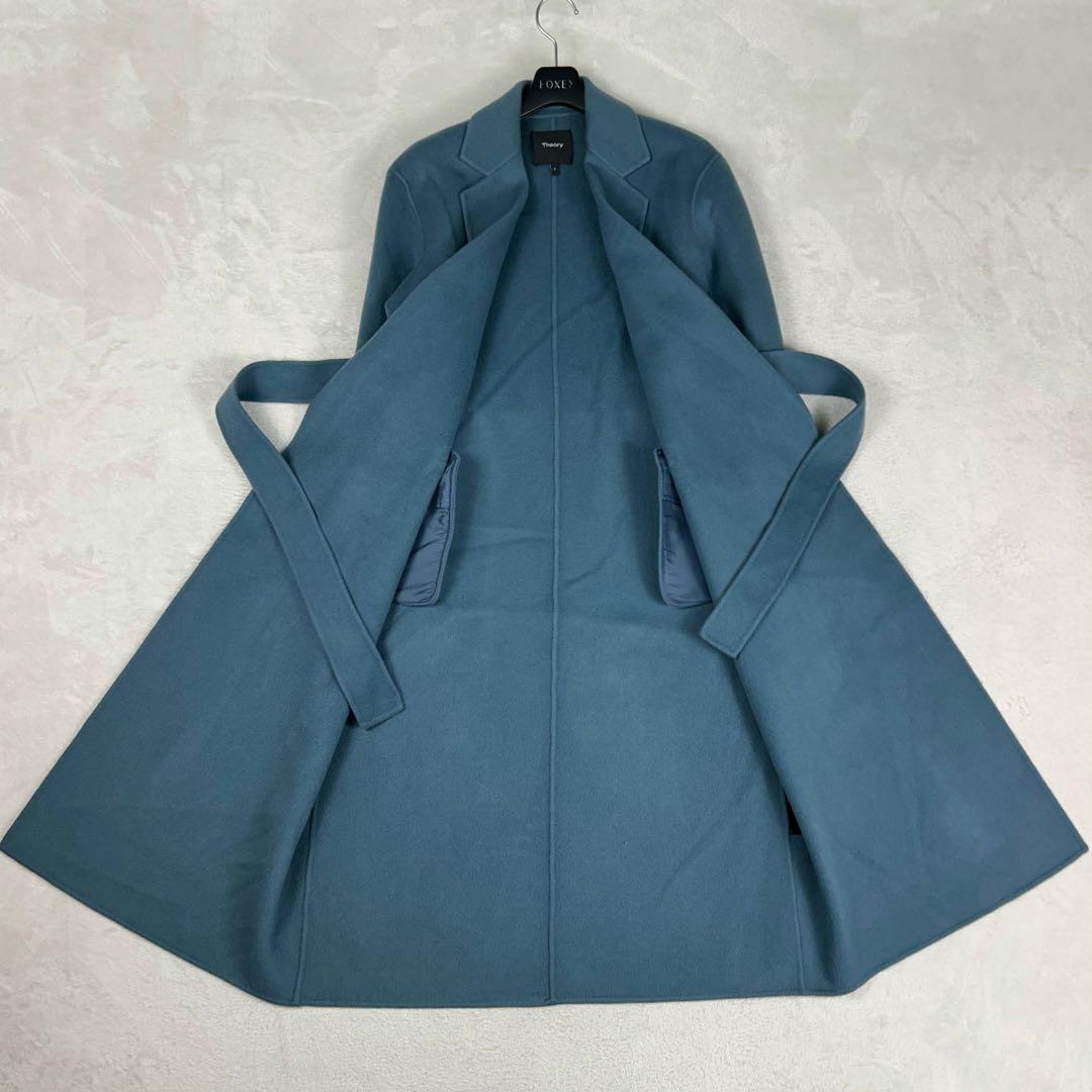美品♡Theory カシミヤ混ベルテッドコート 現行 ベルト ロング LUXE