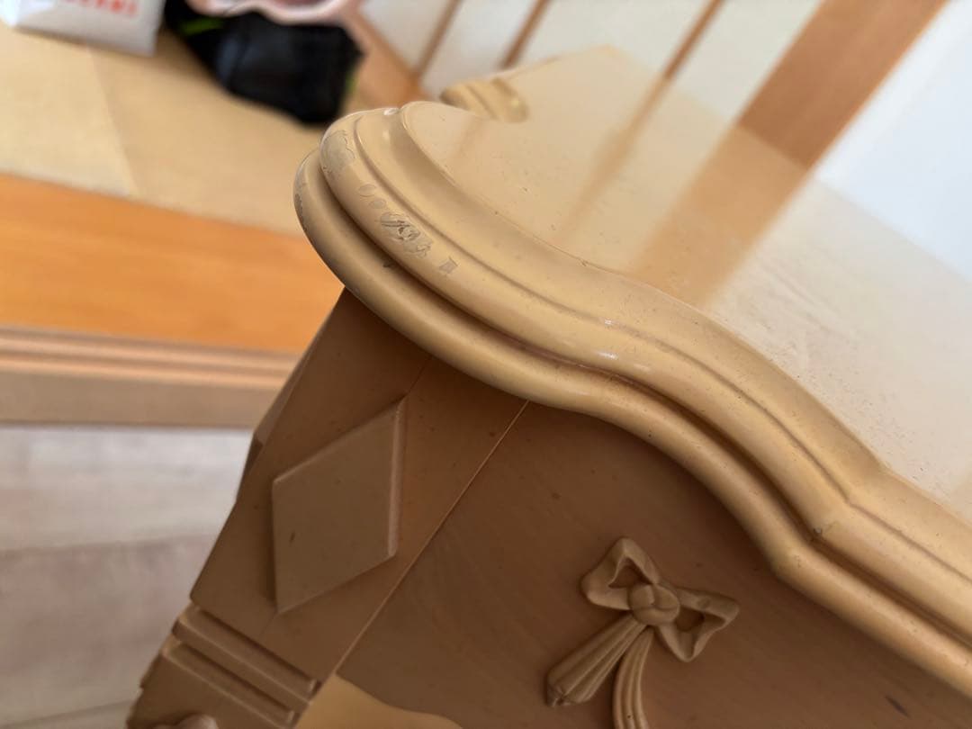 リンホーリン♡リボン木製ナイトテーブル レア イマン 姫家具 週末セール中