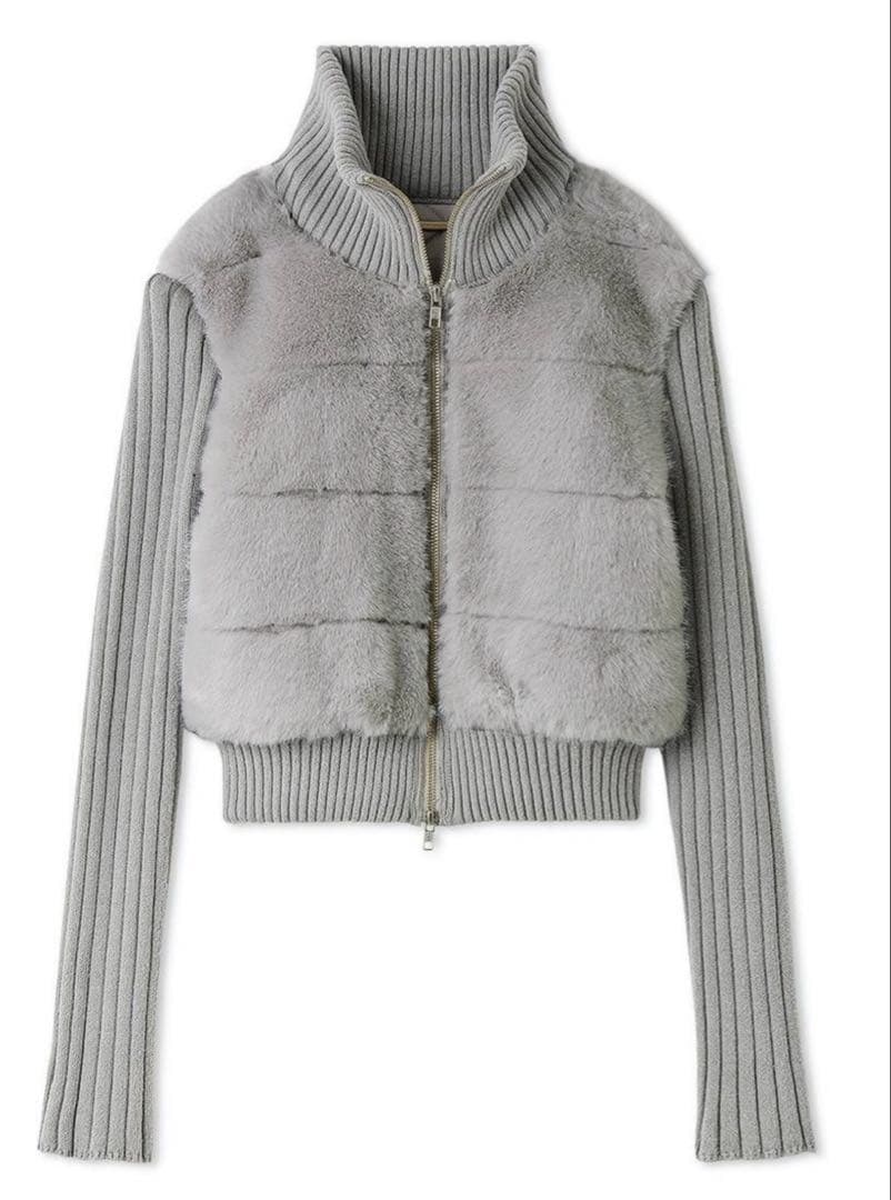 【新品タグ付】SNIDEL ファーニットブルゾン GRY