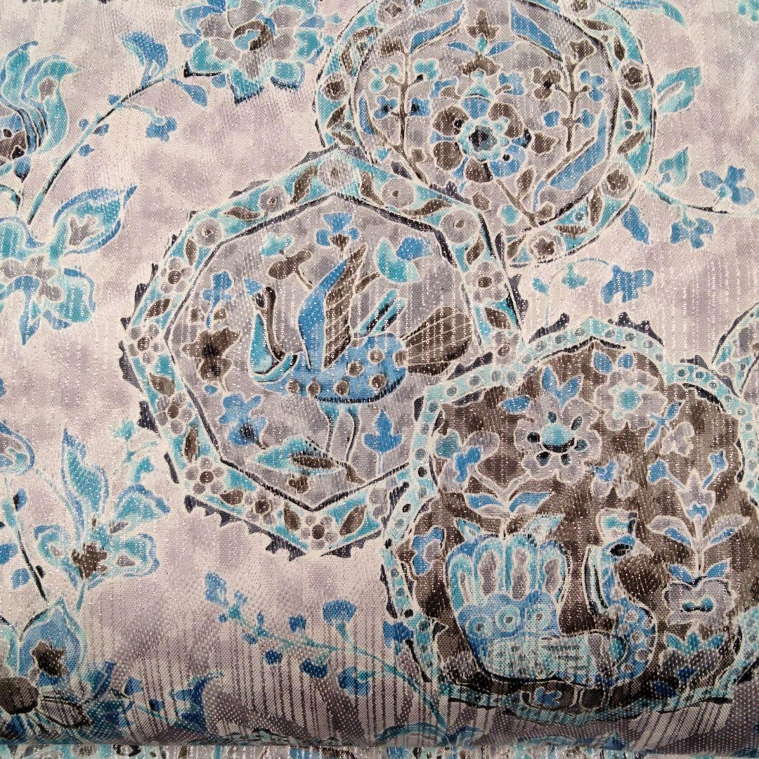 袋帯　川村久太郎　落款入　染洒落帯　民芸更紗　お仕立て込み