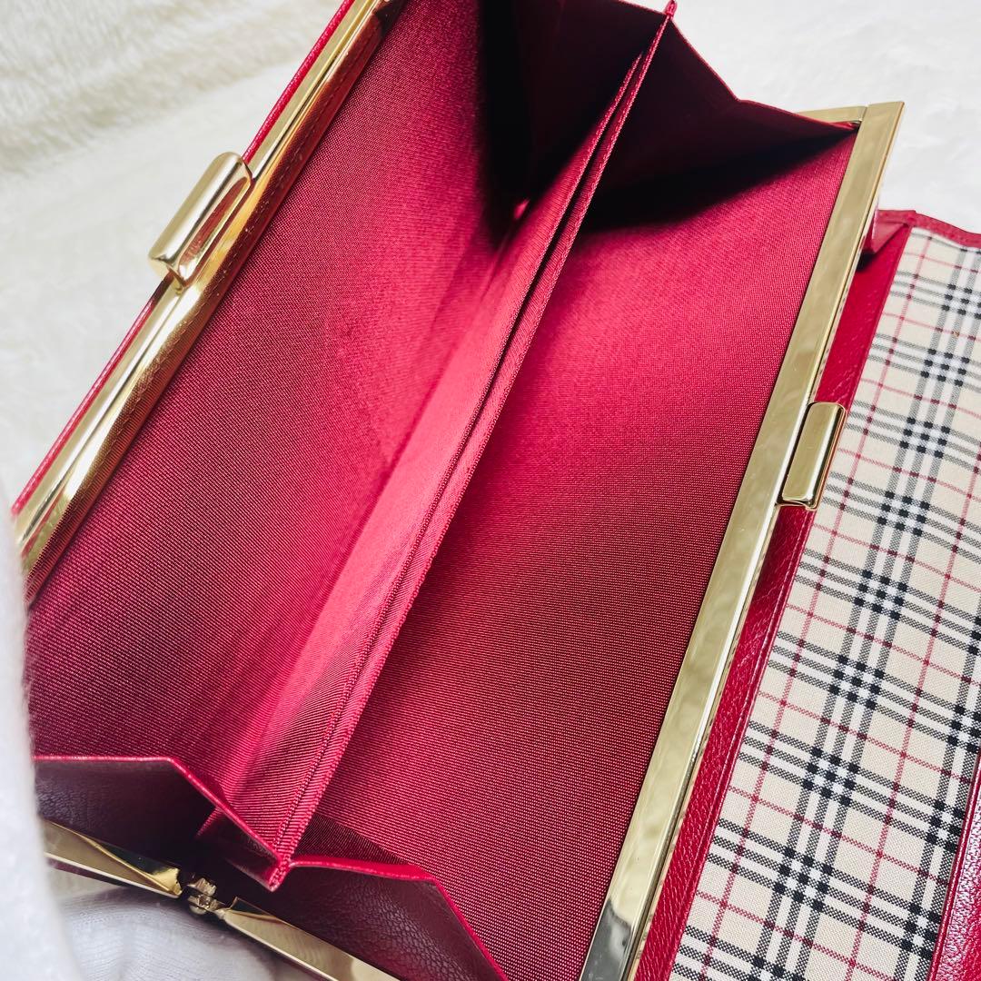 極美品　BURBERRY がま口　長財布　二つ折り　ノバチェック　おしゃれ