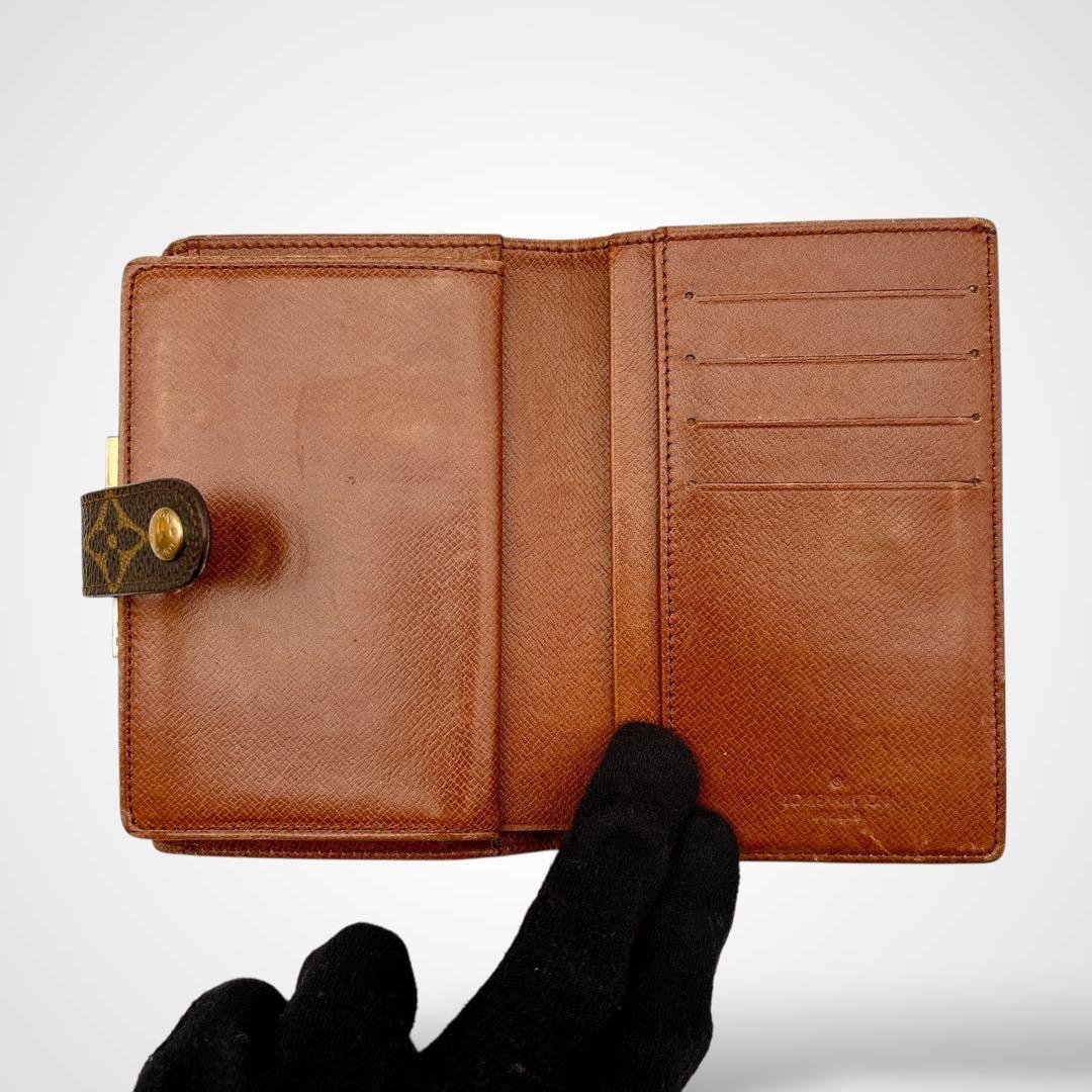 美品✨ルイヴィトン モノグラム 二つ折り財布 ポルトモネビエ ヴィエノワ がま口