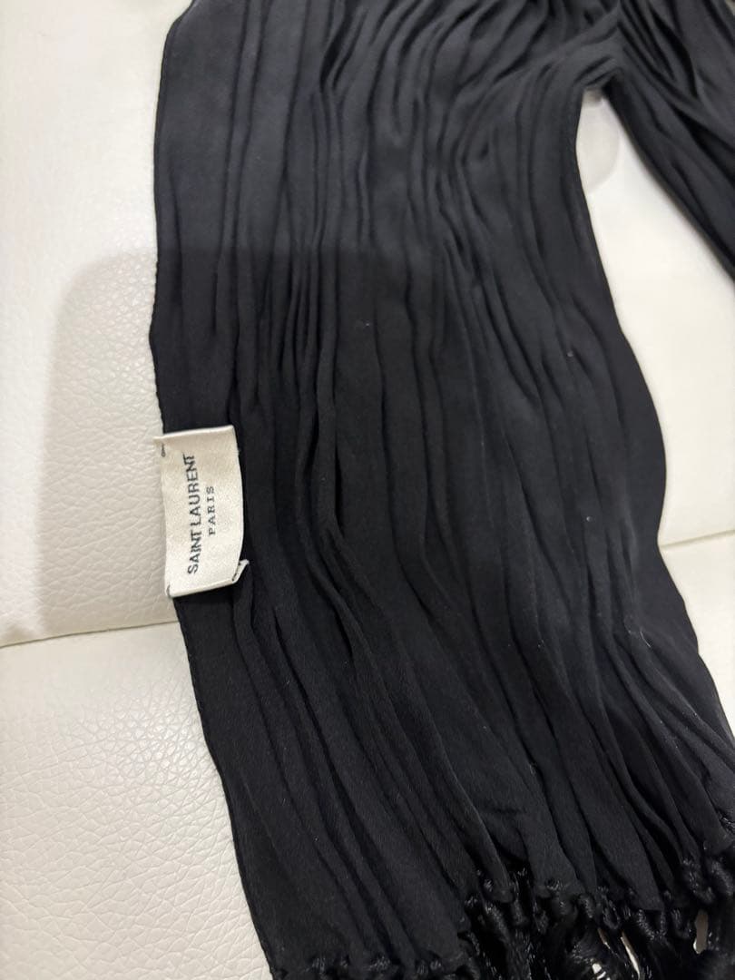 サンローランパリ エディスリマン 2013SS シルク フリンジストール 新品