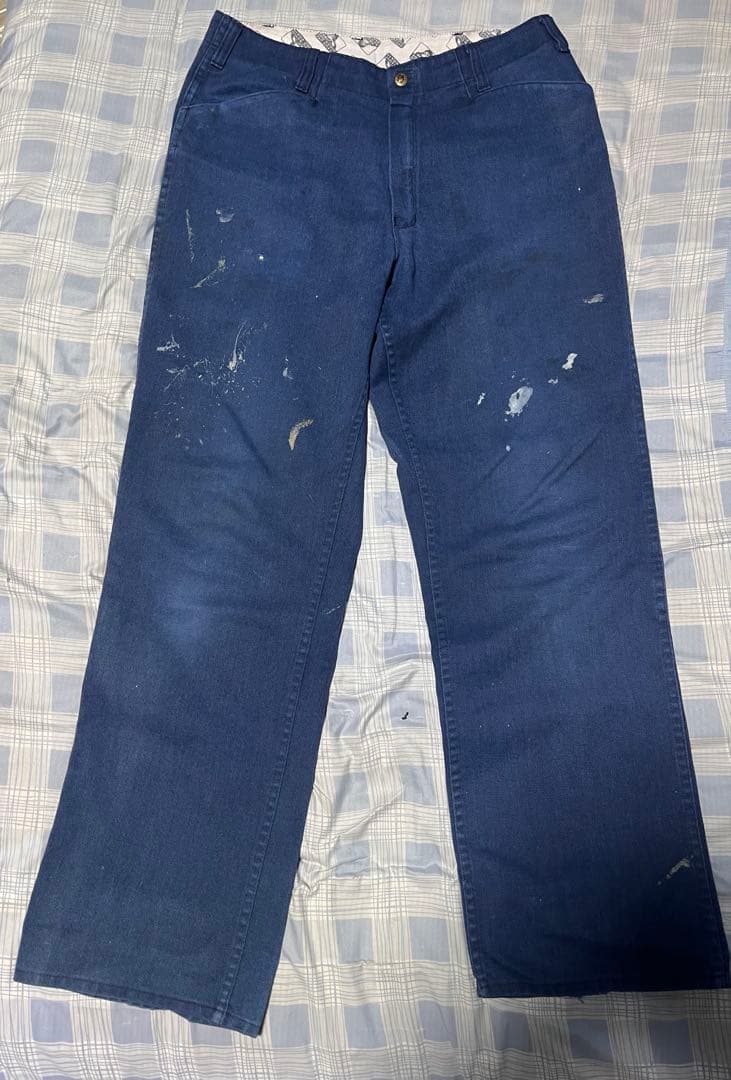 S*迎様 (希少)90s USA製フリスコパンツw34 ネイビー