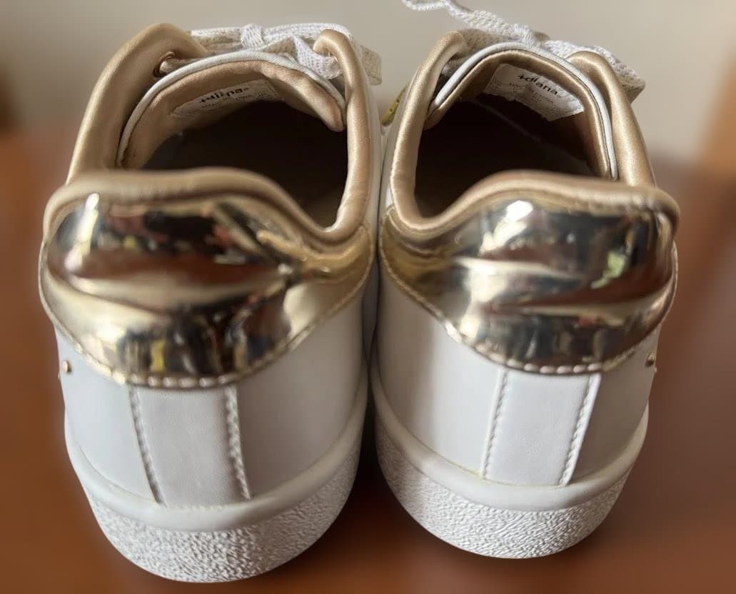 +dianaプラスダイアナ ホワイト×ゴールドスタッズスニーカー24.5cm箱付