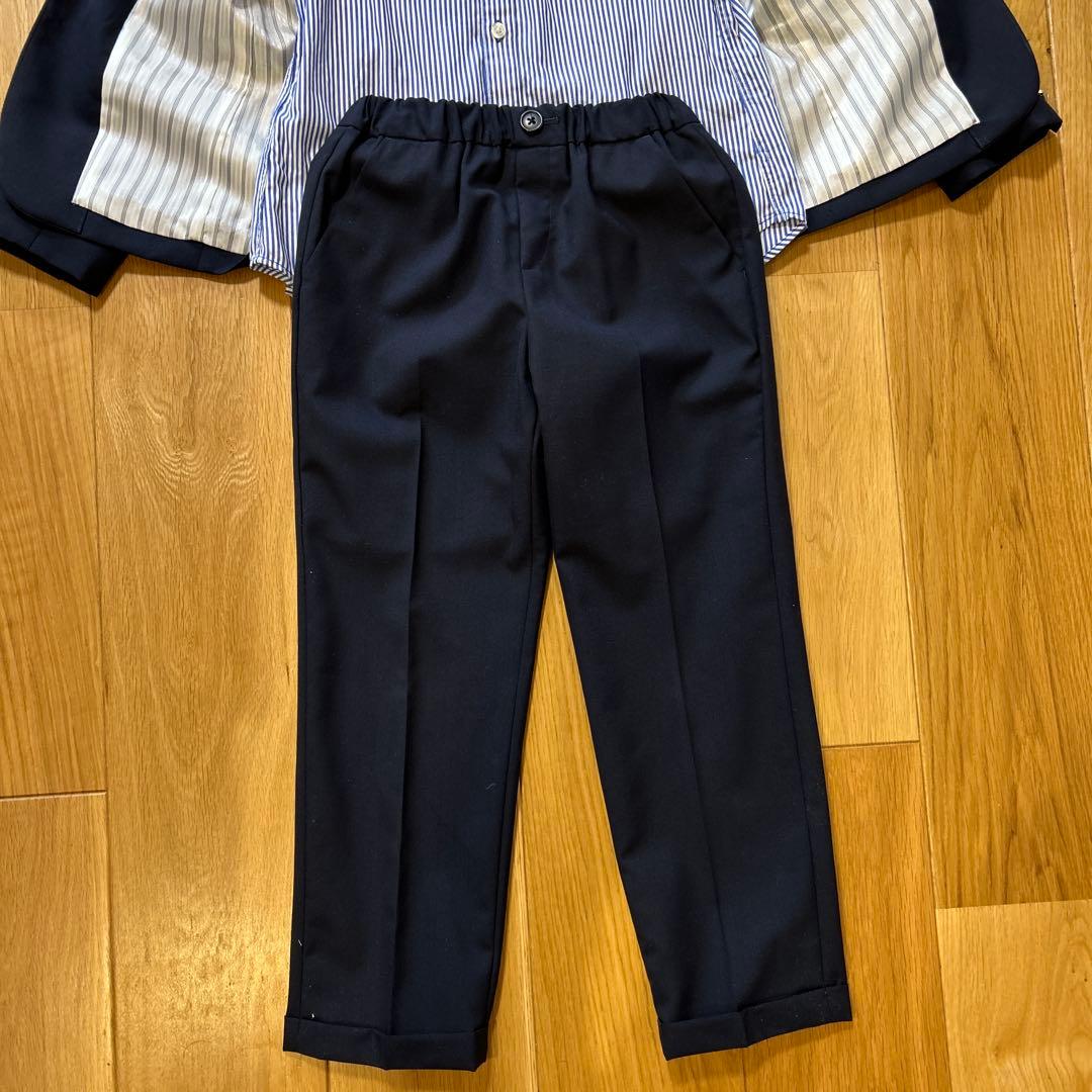 ユナイテッドアローズ　ネイビー フォーマルスーツ 130cm シャツネクタイ付き