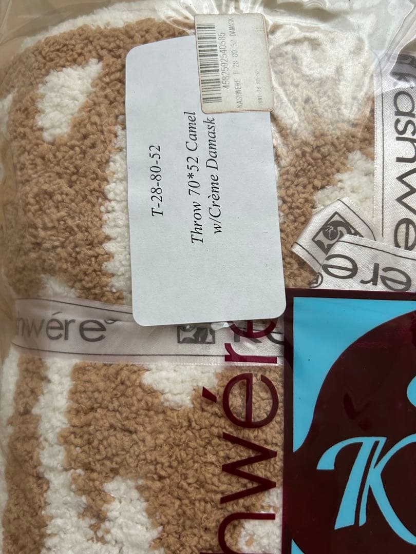 カシウェア　ブランケット　ダマスク　キャメル