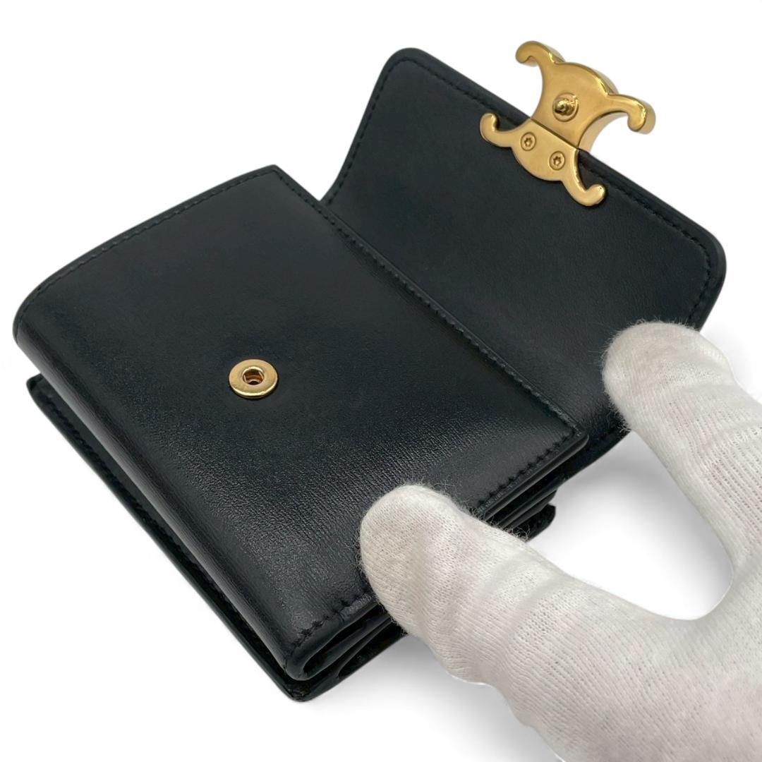 Y【超極美品】セリーヌ トリオンフ コンパクトウォレット ケース着脱式